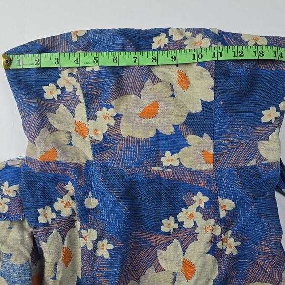 Urban Outfitters UO Juliette Blue Floral Linen Wrap-Around Mini Dress Size‎ S - Picture 7 of 11